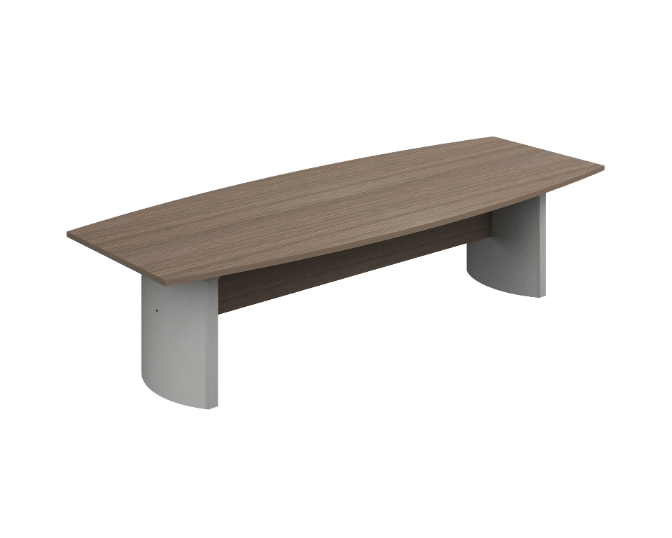 Boat shaped conference table D bases 144 x 48 x 30" Prime