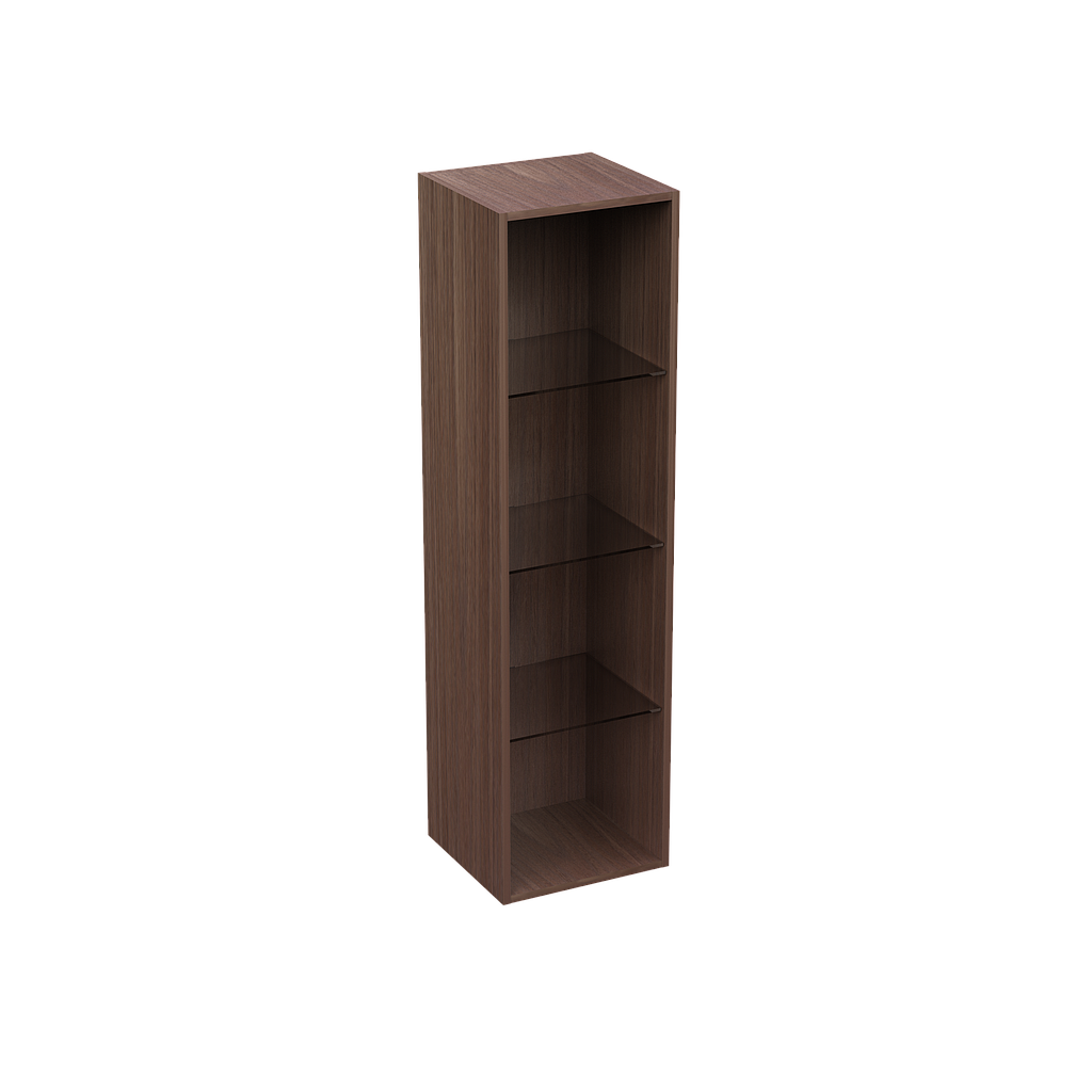 Column over work surface 3 glass shelves 15 x 14 x 55" Bento