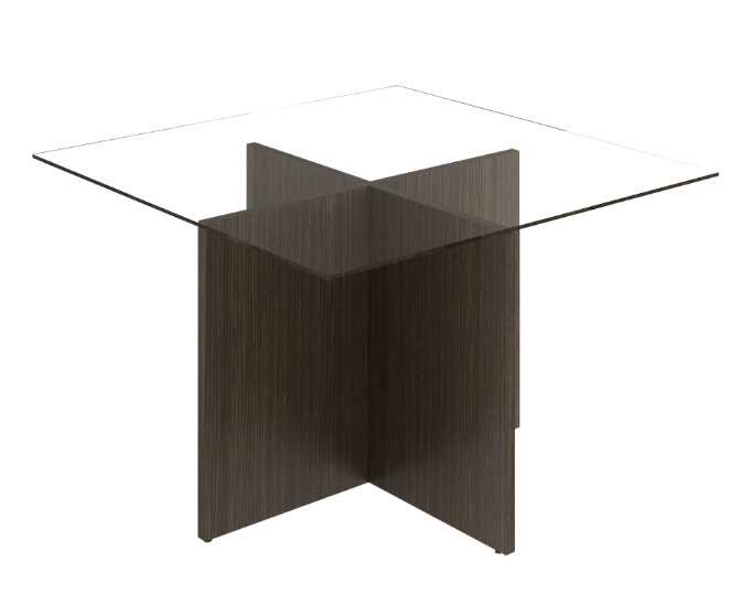 Conference table with glass 48 x 48 x 30" Bento