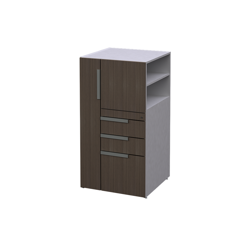 [GEA44545RBP04BP10] Open Side Wardrobe/Storage Cabinet 24 x 24 x 45" Right LPL (Cherry, Baja Presion Silver)