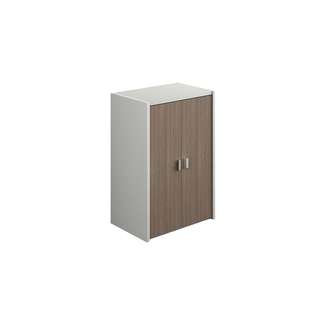 Hutch with two doors mounted to lateral file 29 x 23 x 42" Prime