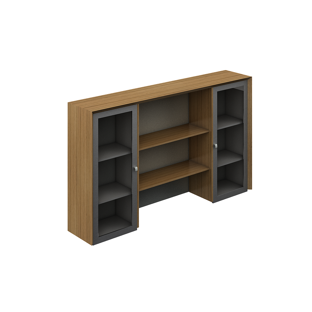 2-Door (glass) hutch 71 x 15.5 x 41" Contempo