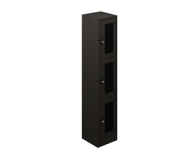 3-door 3B ventilated locker 24 gauge, 14 x 14.5 x 72"