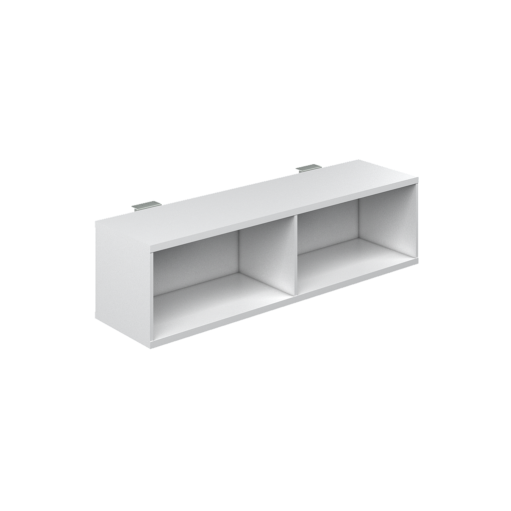 Hanging bookcase below work surface 60 x 16 x 16" HPL