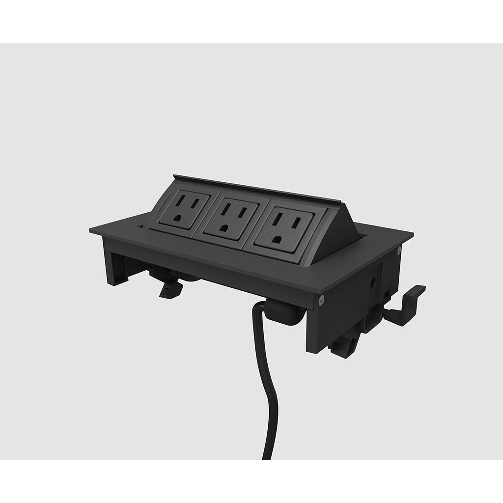 [BE04076-3-0-72-Z187] Multicontacto MHOB 3 Tomas 180 cm (Silver powdercoat w/white trim)