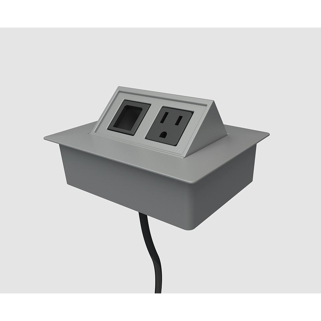 [BE02137-C-11-72-DZA] Glenbeigh 1 power, 1 open data 72" cord (Parchment powdercoat)