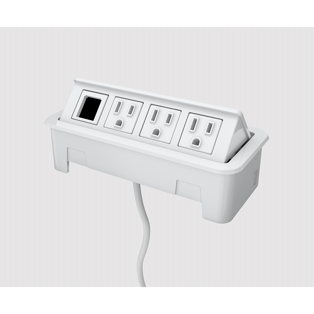 [BE03385-3-1-72-C] Multicontacto Nacre 3 Tomas/1 Vacio 180 cm (Gloss black)