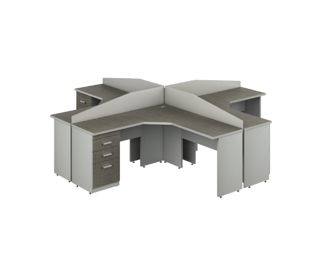 4-User station 119.5 x 119.5 x 41" Kenza