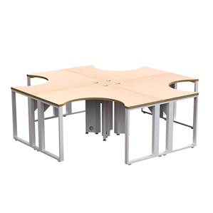 4 User laminate station (Metal Leg) 96 x 96 x 30" Urban