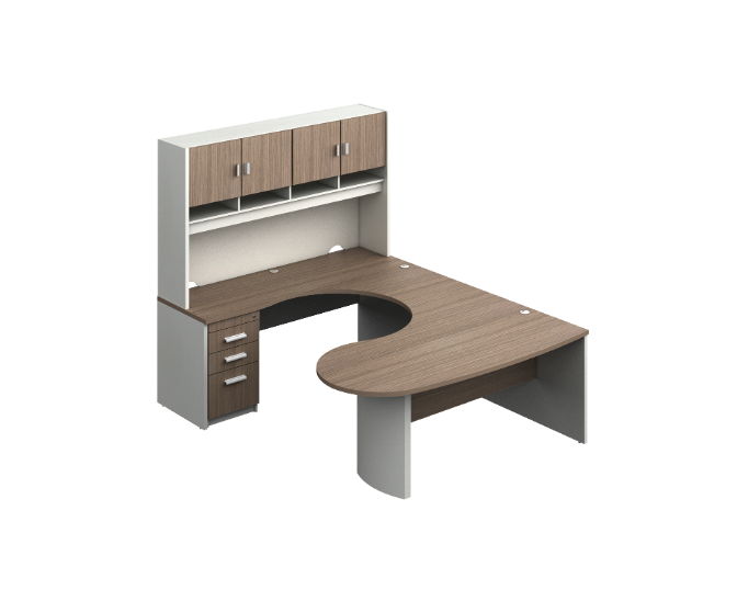 [GBR120LBP30BP10] Conjunto Ejecutivo 180 x 240 x 180 cm Prime (Izquierdo, Oxford, Baja Presion Silver)