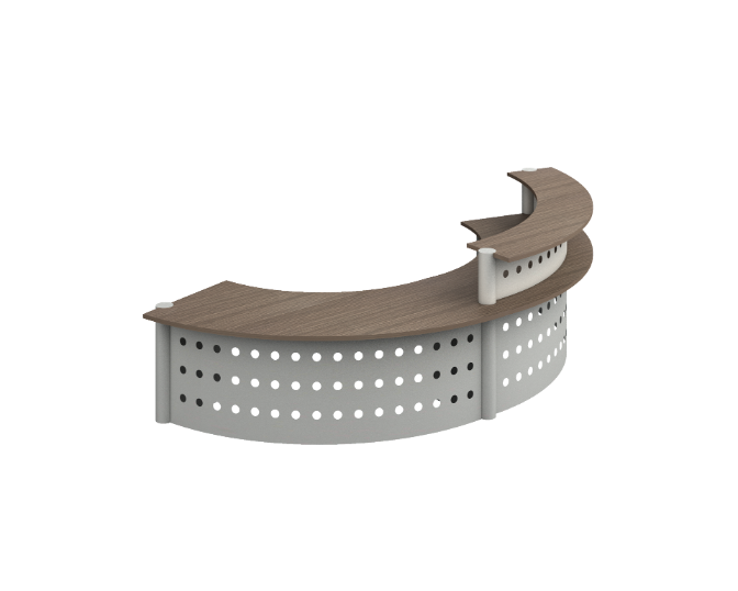 Curved reception unit 145 x 64 x 44" Prime