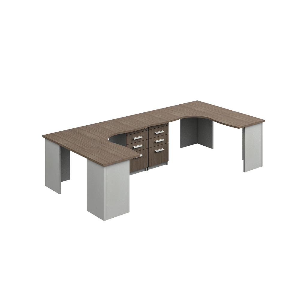 [GBR165BP30BP10] 2 User station 120 x 60 x 30" Prime (Oxford, Baja Presion Silver)